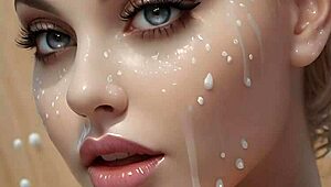 anime hentai fans witness epic blowbang with 100 ai facials. a true bukkake art show!