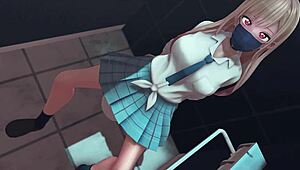 Kitagawa Caught in Toilet for Steamy Anime Hentai Action Scene.