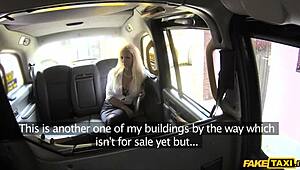 Wow, busty blonde estate agent chick gets drilled hard in a cab! Unbelievable!