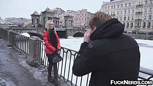 I can't believe this hot blonde in glasses is having such hardcore sex with me.