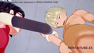 Bakugou Katsuki and Sarada Uzumaki Have Sex at School in Hentai Animation