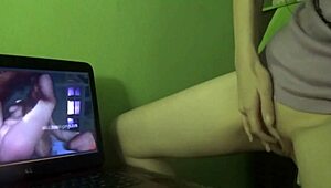 milf enjoys watching homemade videos