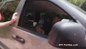 Wet Car Wash Turns Into Hardcore Foursome With Sluts