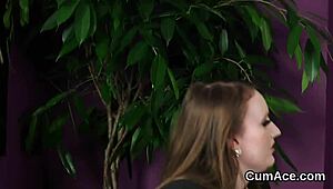 Nasty Honey Swallows Cum After Facial Blast