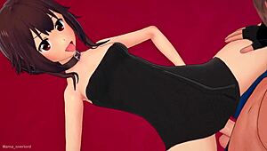 megumin drops the towel for a hot fuck in the love hotel hentai version