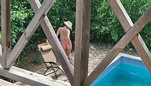 I’m banging my sister-in-law on balcony while wife tans