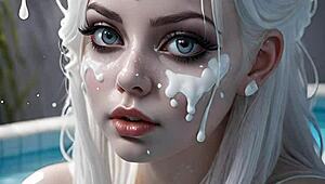 anime hentai fans witness epic blowbang with 100 ai facials. a true bukkake art show!