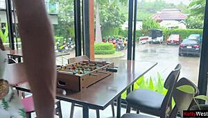 Teen Loses Game, Gets Cum on Face During Outdoor Walk