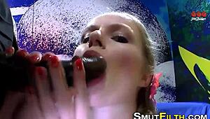 European Slut Drenched in Bukkake While Taking Monster Cock Hard