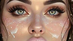 anime hentai fans witness epic blowbang with 100 ai facials. a true bukkake art show!