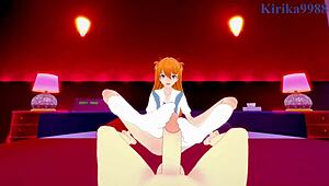 rei ayanami and asuka langley soryu have intense sex in pov hentai.