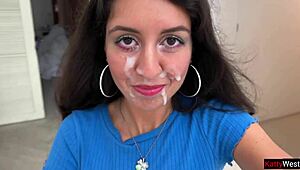 Teen Loses Game, Gets Cum on Face During Outdoor Walk