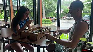 Teen Loses Game, Gets Cum on Face During Outdoor Walk