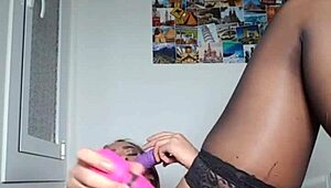 I get very horny and cum for my cuckold husband while moaning