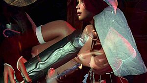 Krampus finds a new naughty helper for his big black cock