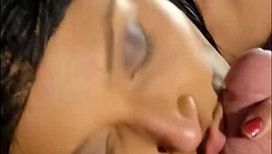 Tranny and BF master upside down deepthroat action