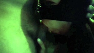 Tiny Filipina Screws Hard and Swallows Cum in Dirty Garage