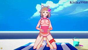 Maho, Karin, and Yuuki engage in intense creampie sex.