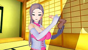 cute girl in maid costume makes my big cock so exited, 3d hentai 83