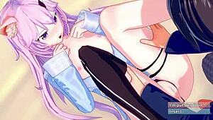 Nyanners dalam adegan seks hentai anime 3D menggoda