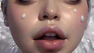 anime hentai fans witness epic blowbang with 100 ai facials. a true bukkake art show!