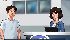 Summertime Saga 74 с эротичной аниме брюнеткой и маленькими 18+ сиськами