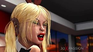 i can't believe this 3d blonde teen rides a huge black cock