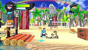 oh so hero endless cumshot with friend on beach