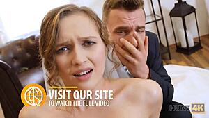 Hunt4k, sexy nymfa uloví klienta, zatímco bf kouká! 😲