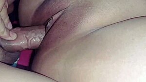 she's dripping wet riding my cock closeup amateur pussy fucking clothes ripped teen girlfriend