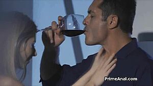 A romantic dinner with candles ends with anal sex