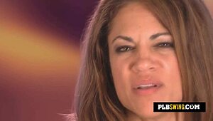 hot brunette babe shares intimate moments in group amateur softcore scene