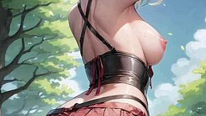 3d animated couple plays hard with monster cock while watched, featuring pussy masturbation and asmr sounds