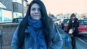 British exhibitionist flashes and pisses in public street
