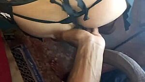 Bisexual kitchen fun with big tits and a monster