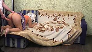 Mom Prepares Sofa Then Takes Intense Anal in Big Ass