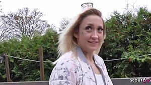 German Scout - Teen Gina Turns Hooker at Flensburg Street Casting
