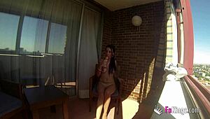 Sara Ray Masturbates In A Balcony For Everyone In Madrid To See