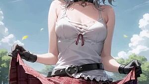 3d animated couple plays hard with monster cock while watched, featuring pussy masturbation and asmr sounds