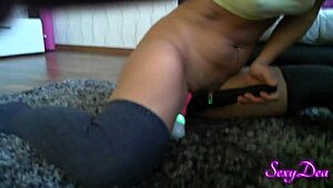 big ass teen sexydea rides dildo in hairy anal play