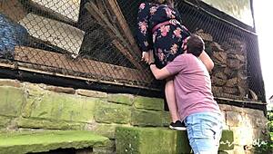 Fucking in an Abandoned Barnyard for Wild Outdoor Sex