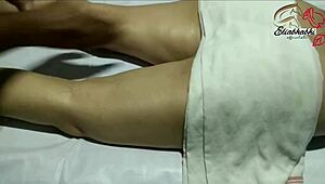 indian lady receives full body massage at home