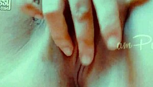 Intense emotions during closeup fingering and rubbing of amateur girlfriend's shaved pussy