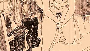 Vintage Erotic Anime Drawing from Retro Comic Collection