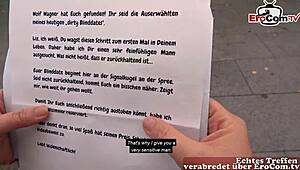 Chubby German milf with brown hair picked up on street for fucking