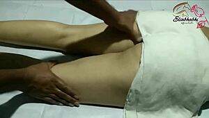 indian lady receives full body massage at home