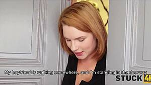 stuck4k hubbys anniversary present was his busty wife getting stuck