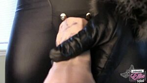 Anal only domination in leather gloves POV style