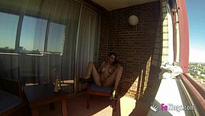 Sara Ray Masturbates In A Balcony For Everyone In Madrid To See