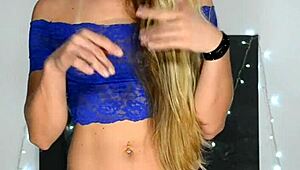 trying on sexy stockings in reality show